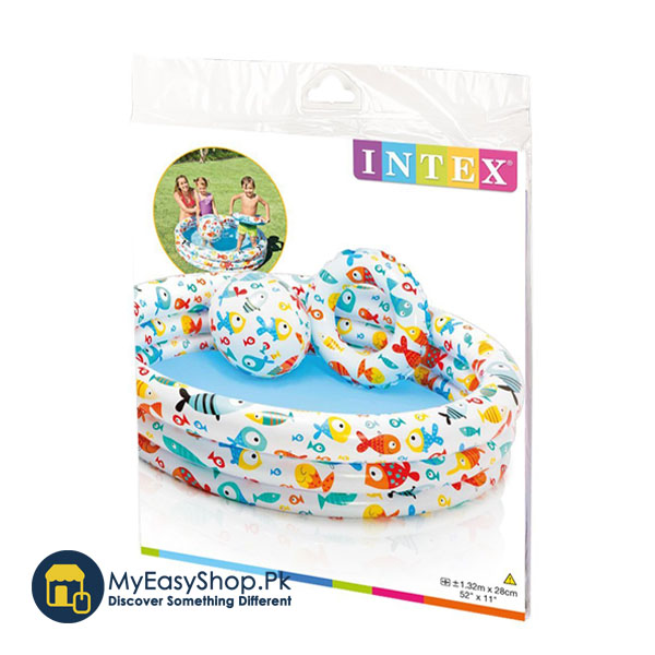 Buy Intex Inflatable Pool With Ball and Tube (4.3 Feet x 11 Inch) Age 2 ...